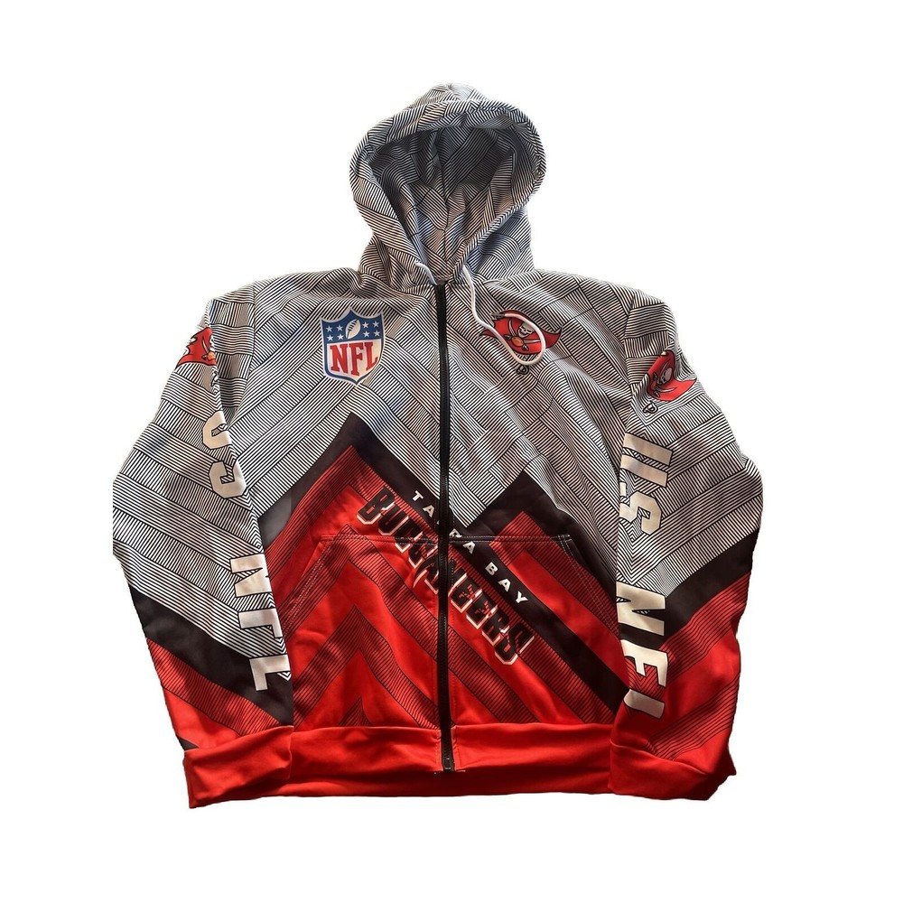 NFL Tampa Bay Buccaneers Zip Up Hoodie Size XXL Multi Color Red, Black, Grey